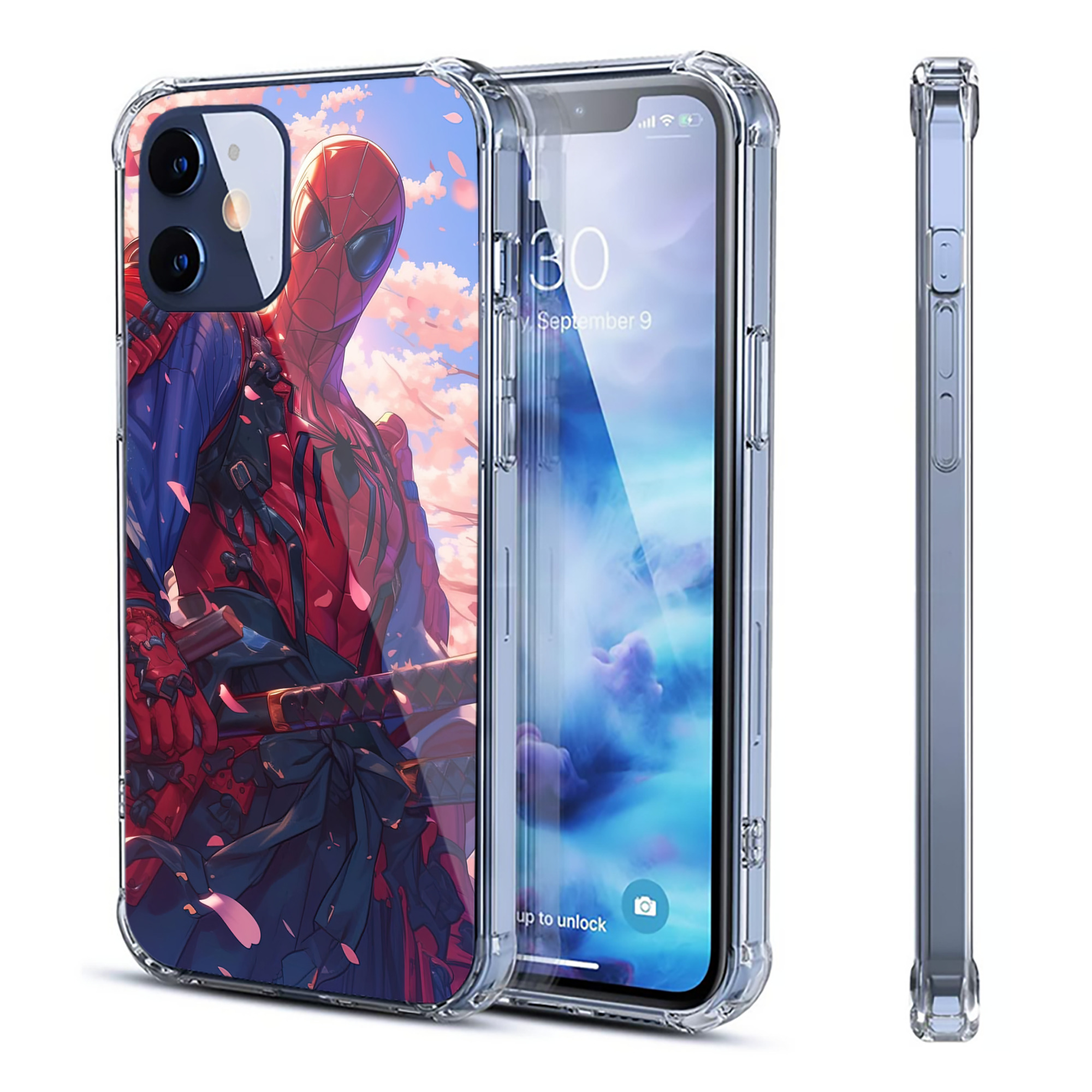 （画像用） Spider Man スパイダーマン 【iPhone 12シリーズ対応】透明スマホケース（クリアソフトケース）